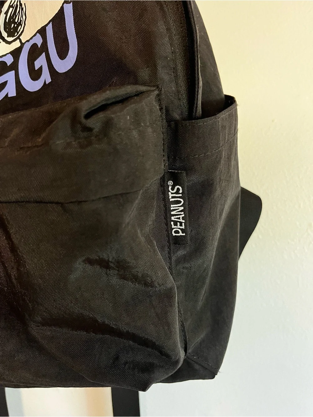 BAGGU x Peanuts Snoopy Medium Nylon Backpack Black